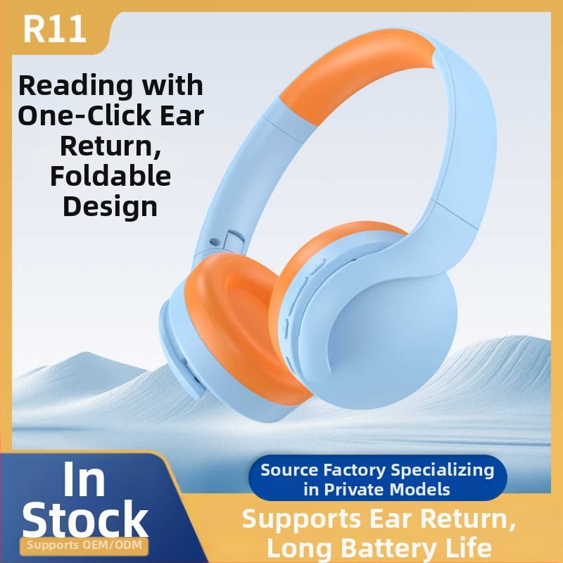 R11 Căști wireless cu Bluetooth 6.0 pentru învățare și citire — autonomie mare a bateriei (>8h), reducere zgomot, sunet stereo, latență redusă