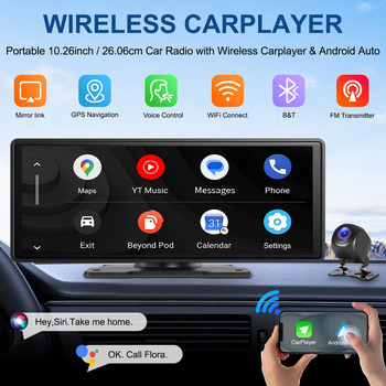 Prijenosna bežična CarPlay kamera za vožnju unatrag, 8 GB RAM, prilagodljiva