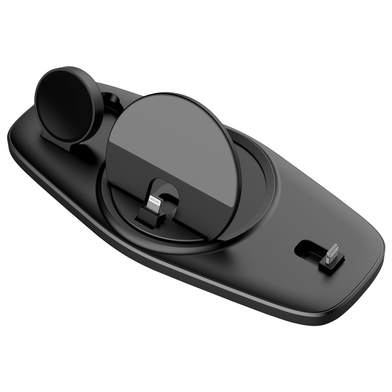 Încărcător wireless 3 în 1 cu bază de încărcare și suport pentru telefon, încărcare magnetică 15W PD/QC3.0, Ieșire 3A