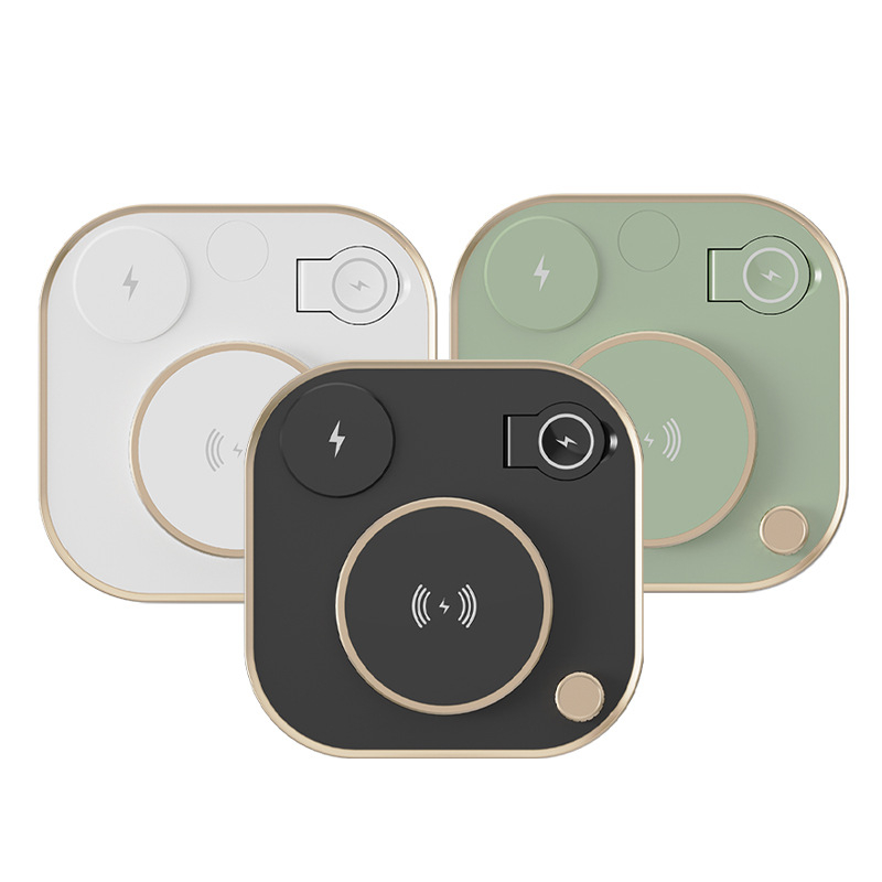 Încărcător Wireless 3-în-1 pentru Telefon, Ceas și Headset — Încărcare Magnetică 15W, USB-C, QC3.0, Putere Totală 27W