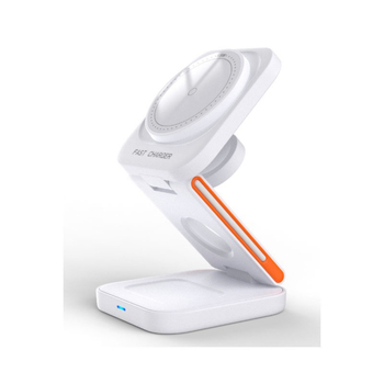 Încărcător wireless magnetic 3-in-1 pliabil – 15W PD, pentru telefon, căști și ceas