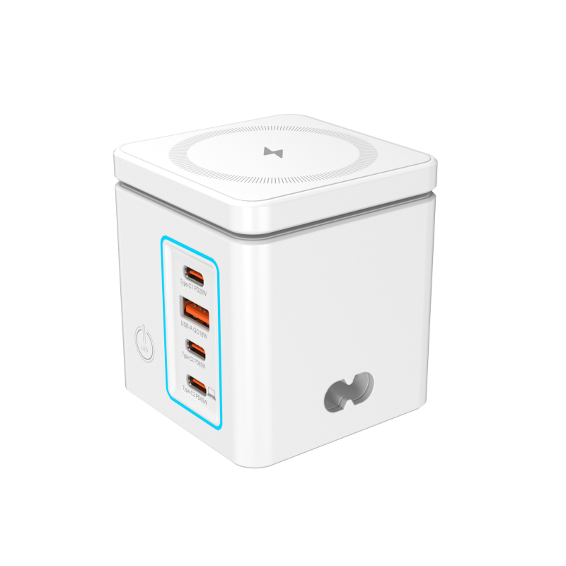 Încărcător magnetic fără fir de birou cu două porturi USB-C, 105W, stație de încărcare 6-în-1