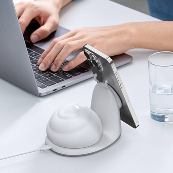 Magnetska bežična stanica za punjenje s lampom u obliku puža - QC 3.0, 9V/3A, 15W, držač za punjenje