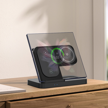 Bežični punjač u stilu sata za iPhone sa stalkom, 15W PD brzo bežično punjenje, USB-C ulaz, magnetsko punjenje