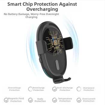 20W bezdrôtové auto nabíjačka s dvojitou cievkou a držiakom na telefón