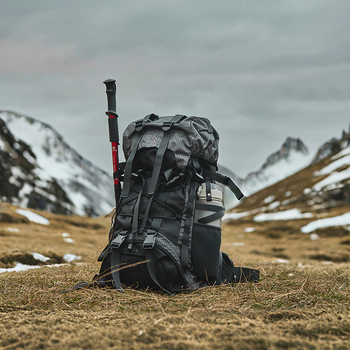 Pārgājienu mugursoma - lielas ietilpības Oxford audums, Unisex, gaisa spilvenu siksnas, poliestera oderējums, svītrainais raksts, svara samazināšanas dizains, āra sportiem, 2024. gada ziema