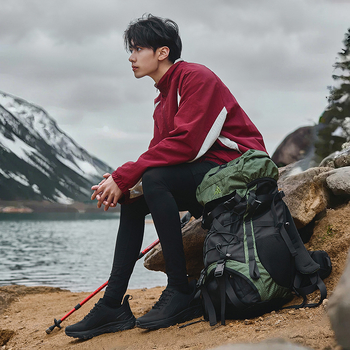 Pārgājienu mugursoma - lielas ietilpības Oxford audums, Unisex, gaisa spilvenu siksnas, poliestera oderējums, svītrainais raksts, svara samazināšanas dizains, āra sportiem, 2024. gada ziema