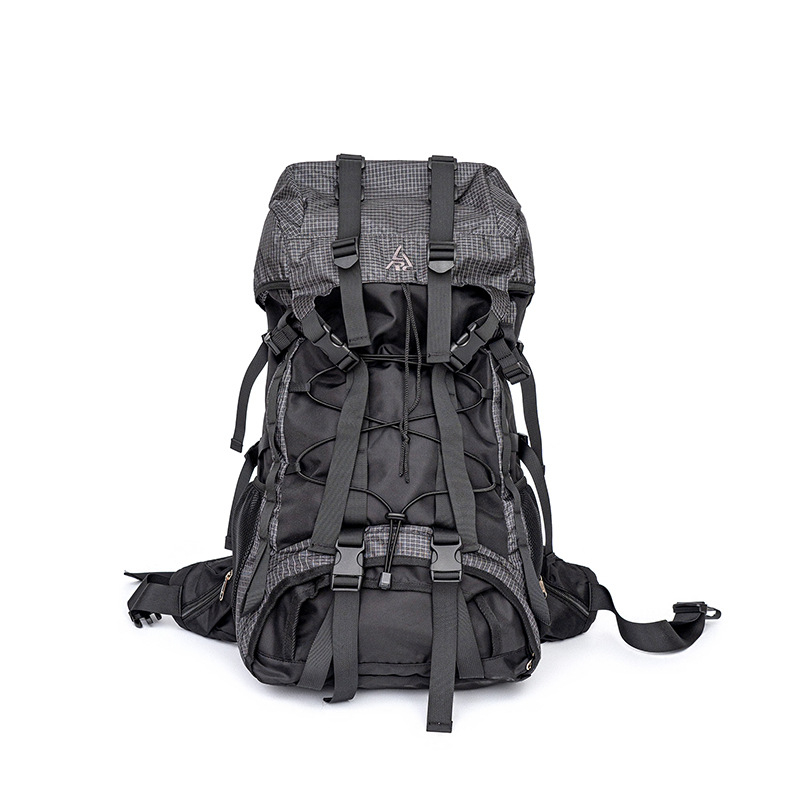 Pārgājienu mugursoma - lielas ietilpības Oxford audums, Unisex, gaisa spilvenu siksnas, poliestera oderējums, svītrainais raksts, svara samazināšanas dizains, āra sportiem, 2024. gada ziema