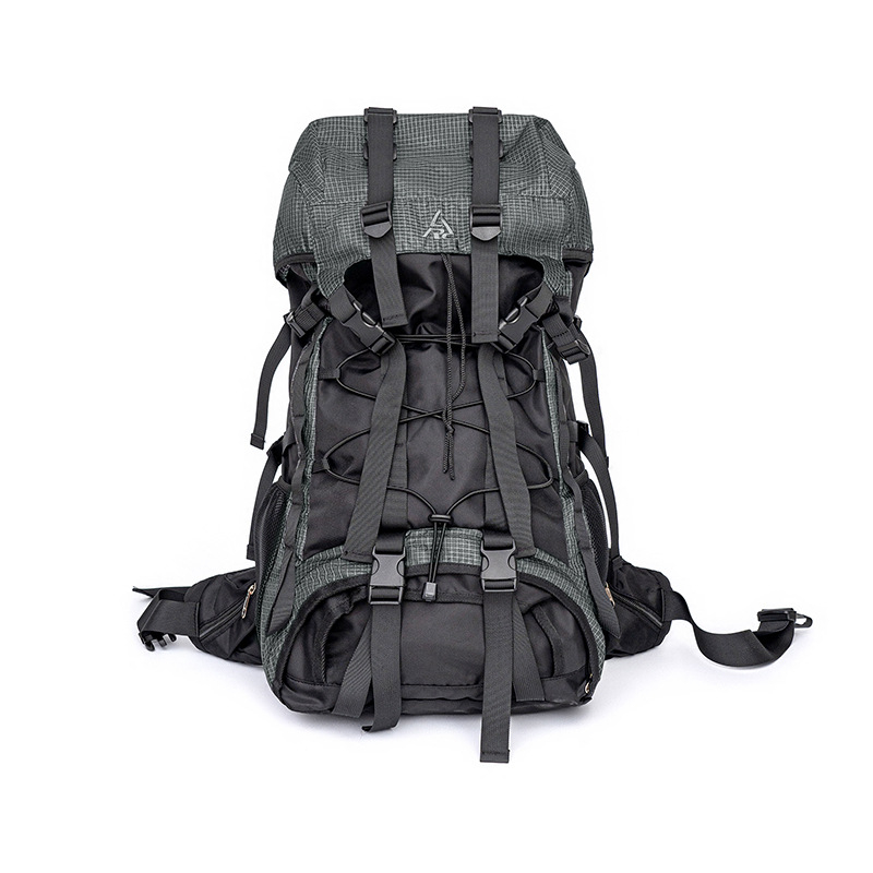 Pārgājienu mugursoma - lielas ietilpības Oxford audums, Unisex, gaisa spilvenu siksnas, poliestera oderējums, svītrainais raksts, svara samazināšanas dizains, āra sportiem, 2024. gada ziema