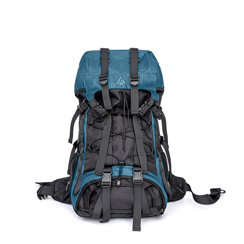 Pārgājienu mugursoma - lielas ietilpības Oxford audums, Unisex, gaisa spilvenu siksnas, poliestera oderējums, svītrainais raksts, svara samazināšanas dizains, āra sportiem, 2024. gada ziema