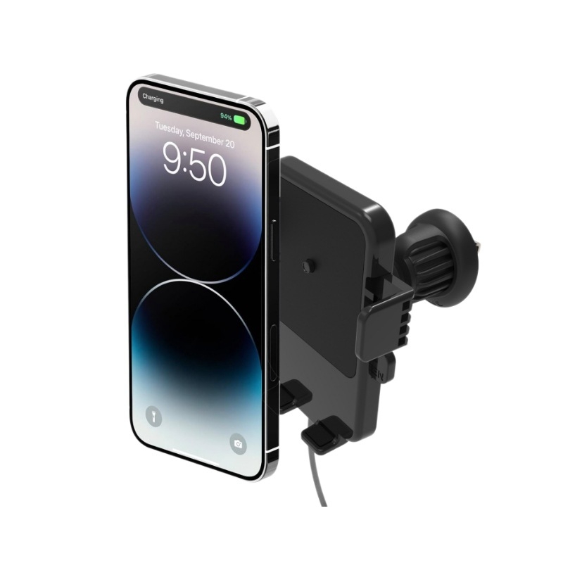 Mamelon 15W Qi bežični auto punjač sa držačem za ventilaciju, brzo punjenje, USB kabel uključen