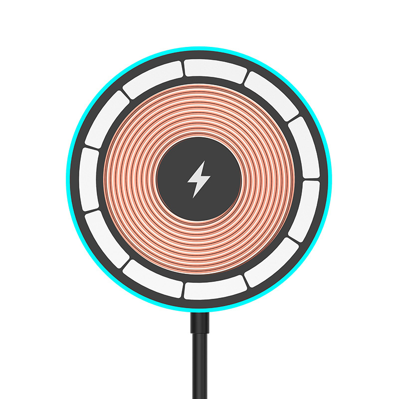 Bežični magnetski punjač za iPhone s pulsirajućom svjetlošću — 15W PD, 1.67A