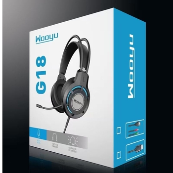 Gaming USB žičane slušalice s mikrofonom G18 za računalo, 7.1-kanalni zvuk, frekvencijski raspon 20 Hz-20 kHz, kabel 2 m