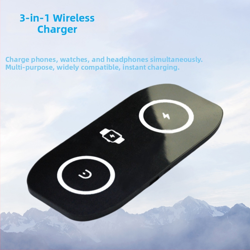 Trojnásobný magnetický bezdrôtový nabíjač s MagSafe – Rýchle nabíjanie pre iPhone, Apple Watch a AirPods – Výstup 15W, Celkový výkon 32,5W, stojanový nabíjač QC3.0