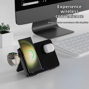 3 v 1 bezdrôtová nabíjačka pre iPhone, Apple Watch a AirPods - celkový výkon 33W, dvojité 15W nabíjanie pre telefóny, 2,5W slúchadlá, QC3.0, magnetické nabíjanie