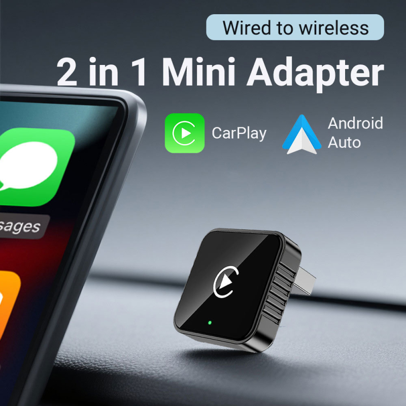 Apple CarPlay 2-u-1 adapter: kabelski prelazak na bežično, model L9, USB-C sučelje, 1 GB RAM, težina 30 g