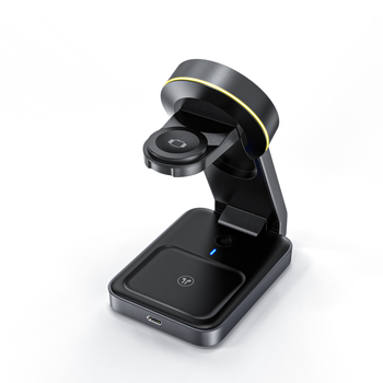 Skupna četveroznačna bežična nabavna podložka za iPhone, AirPods i Apple Watch; magnetsko punjenje; QC3.0 brzo punjenje; izlaz 15W; ukupna snaga 22,5W; 2A
