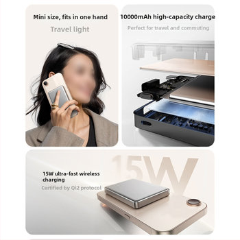 Magnetska bežična power banka 10000mAh — Qi2 certifikat, 22.5W izlaz, PD podrška, max. 3A