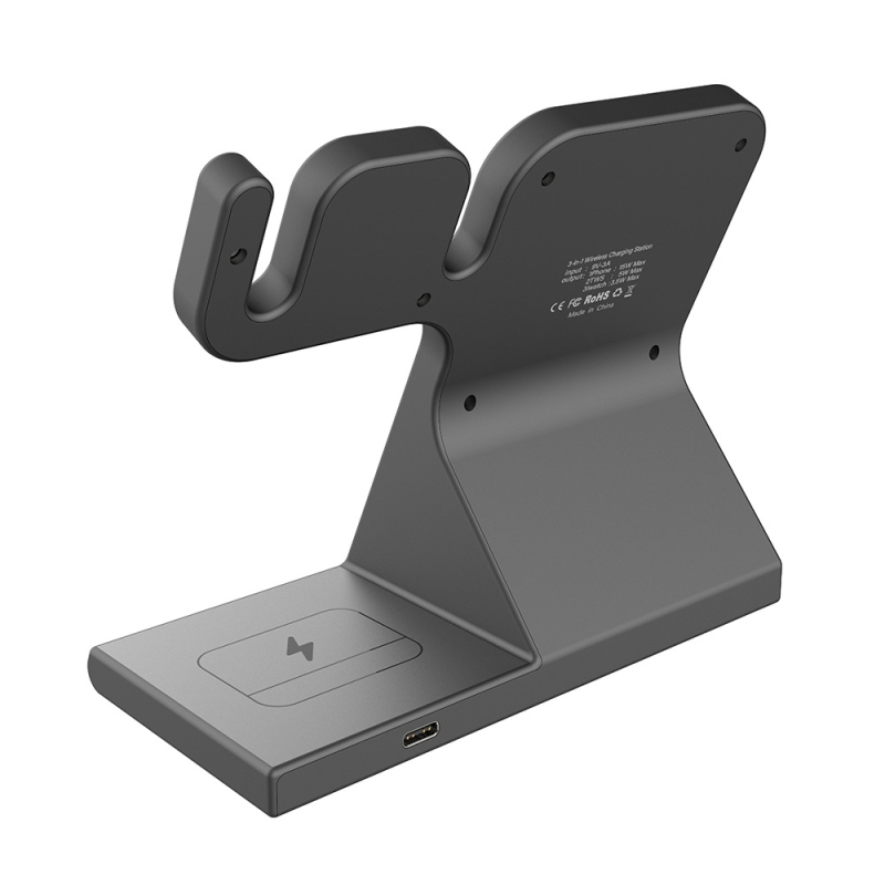 Αναδιπλόμενη βάση ασύρματης φόρτισης 3-σε-1 για iPhone και Apple Watch — 15W γρήγορη φόρτιση, 27W συνολική ισχύς, Qi πιστοποιημένο, μαγνητική φόρτιση