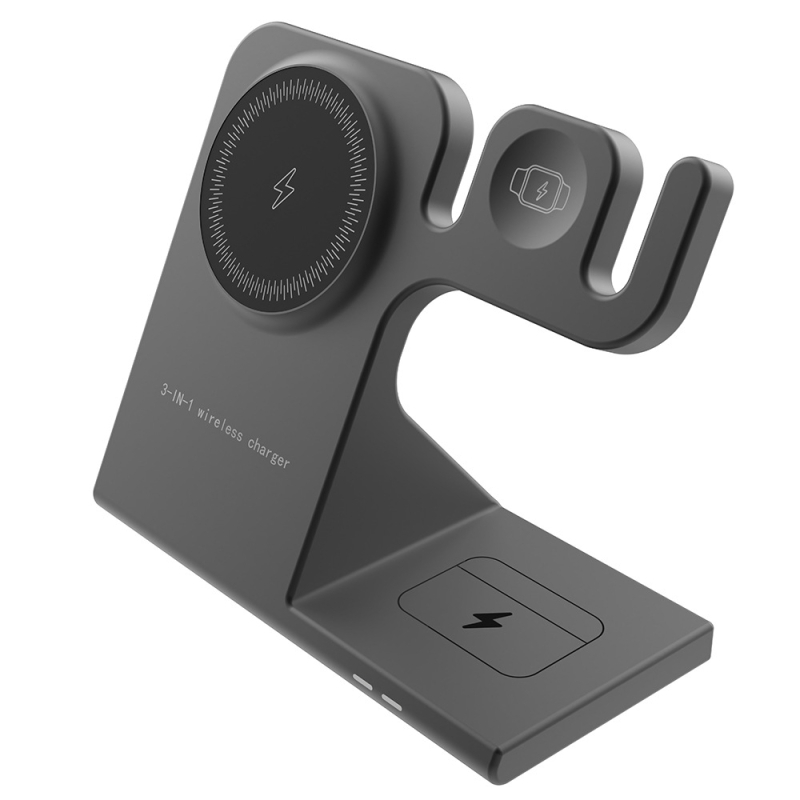 Αναδιπλόμενη βάση ασύρματης φόρτισης 3-σε-1 για iPhone και Apple Watch — 15W γρήγορη φόρτιση, 27W συνολική ισχύς, Qi πιστοποιημένο, μαγνητική φόρτιση