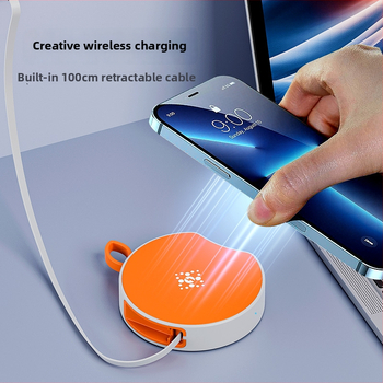 Ασύρματος φορτιστής με ενσωματωμένο αναδιπλούμενο καλώδιο για Apple, Samsung και άλλες συσκευές – 15W PD, 2A