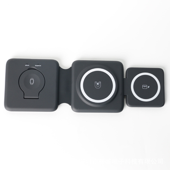 Stație încărcare wireless magnetică 3‑in‑1 cu PD – pentru telefoane, ceasuri și căști – 15W max, pliabil