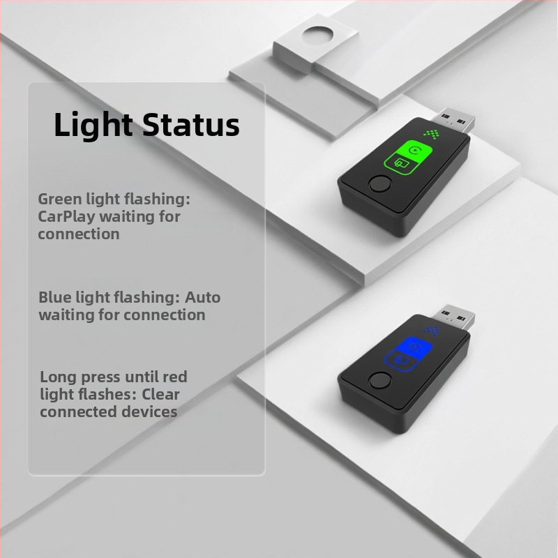 Smart deer Z-5 Bezdrôtový adaptér CarPlay/Android Auto pre auto, USB rozhranie, adaptívne rozlíšenie, plastové puzdro, kompatibilný s vozidlami, ktoré podporujú káblové CarPlay/Android Auto