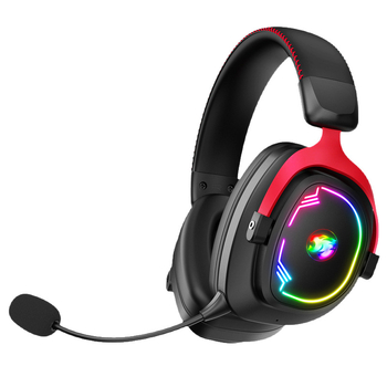 Безжични слушалки за игри с три режима върху глава, с подвижен микрофон, USB връзка, 50 мм драйвери, Bluetooth 2.4G за ПК