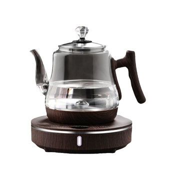 Elektriska tējas komplekts ar stikla tējkannu un keramisko pamatni, 1000–1500W, tilpums 1–2 L, 360° pamatne, aizsardzība pret sausu uzkarsēšanu
