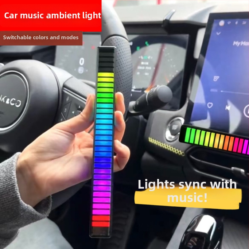 LED automašīnas apkārtējā gaisma ar lietotnes vadību un balss sensoru, ritmiskais apgaismojums, ≤36V, pārklājums 1–3 m²