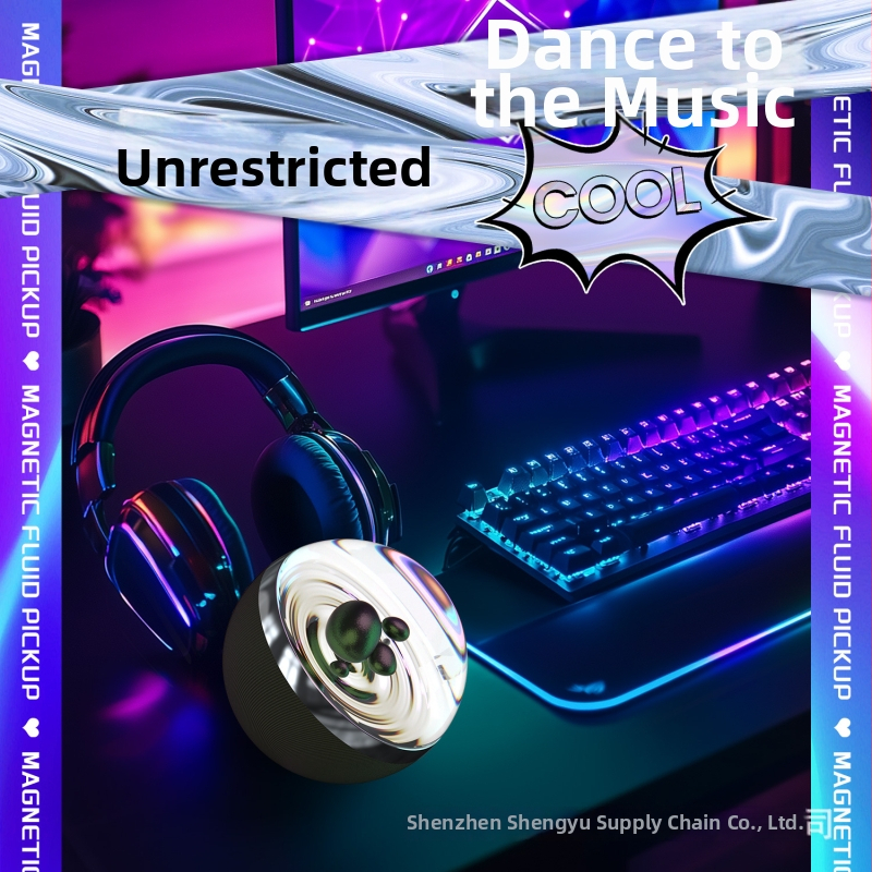 Magnētiskais ferrofluīda muzikālais vizualizētājs galda dekoram — galda dizains; bez viedās kontroles; bez papildu funkcijām