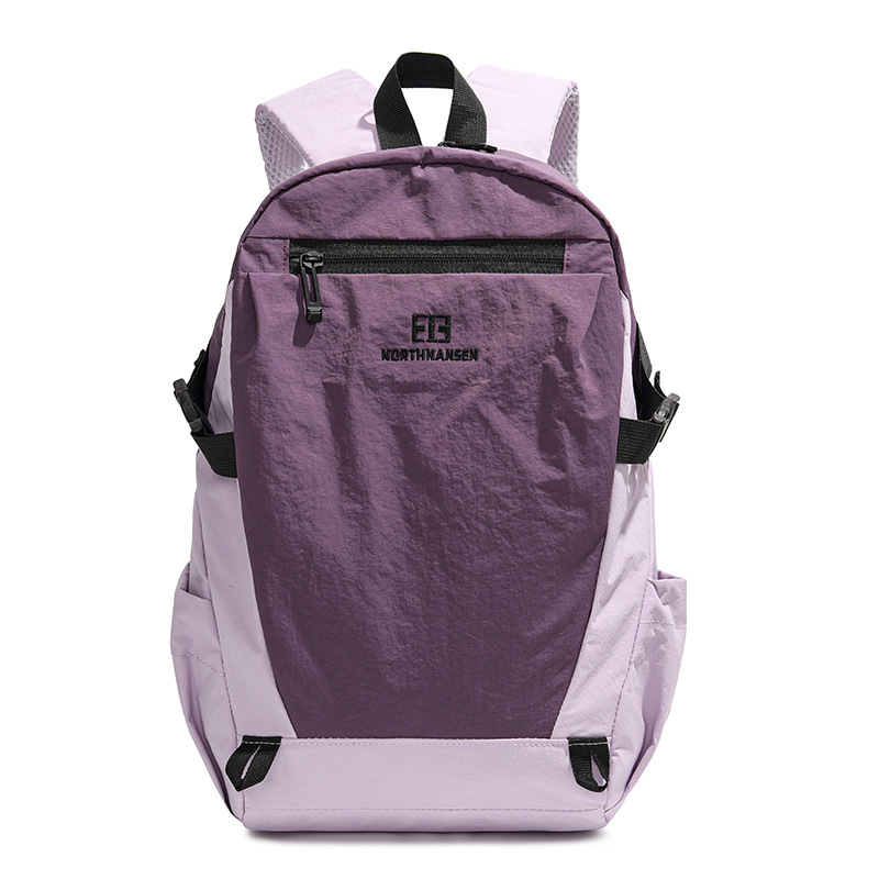 Uniszex könnyű kültéri hátizsák, Oxford anyag, kapacitás 20–35 L, kompatibil 14 hüvelykes laptophoz, geometrikus mintázat.