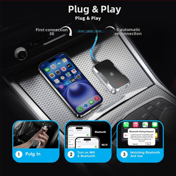 CarPlay box Tyc13-2 pre auto, dvojjádrový procesor, USB-C rozhranie, kompatibilný s iOS/Android Auto, hmotnosť 44 g