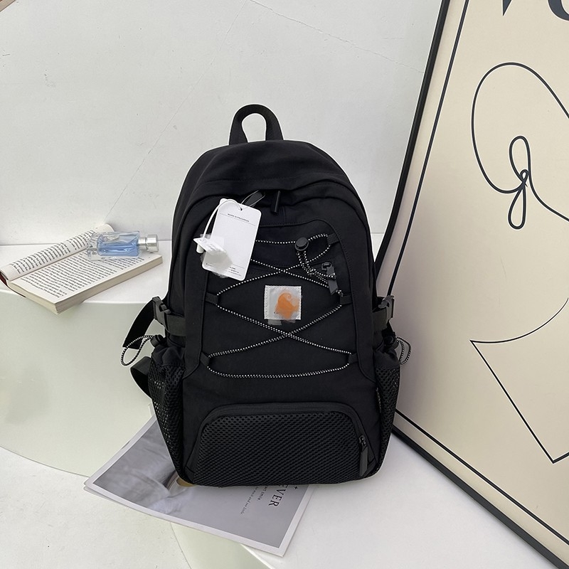 Rucsac cu șnur din nylon – 20–35 L, compatibil cu laptop 11 inch, curele cu pernă de aer, capacitate extensibilă