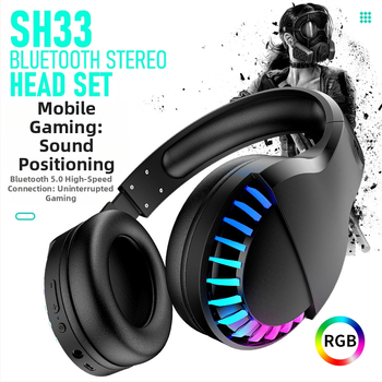 Free Wolf SH33 căști gaming RGB, Bluetooth/Wired dual-mode, Realtek, zgomot redus, autonomie 4-8 ore