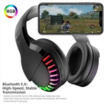 Free Wolf SH33 căști gaming RGB, Bluetooth/Wired dual-mode, Realtek, zgomot redus, autonomie 4-8 ore