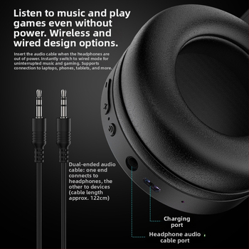 Free Wolf SH33 căști gaming RGB, Bluetooth/Wired dual-mode, Realtek, zgomot redus, autonomie 4-8 ore