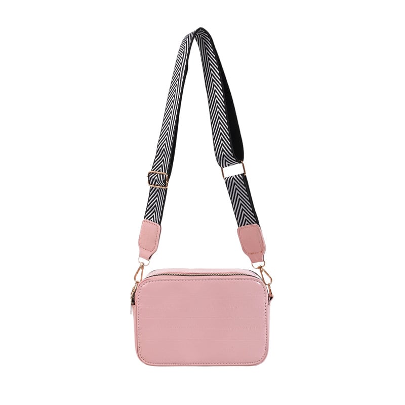 Női PU válltáska keresztpánttal, vízszintes négyzet alakú, cipzáras nyitás, bélés szintetikus bőr, utcai stílus