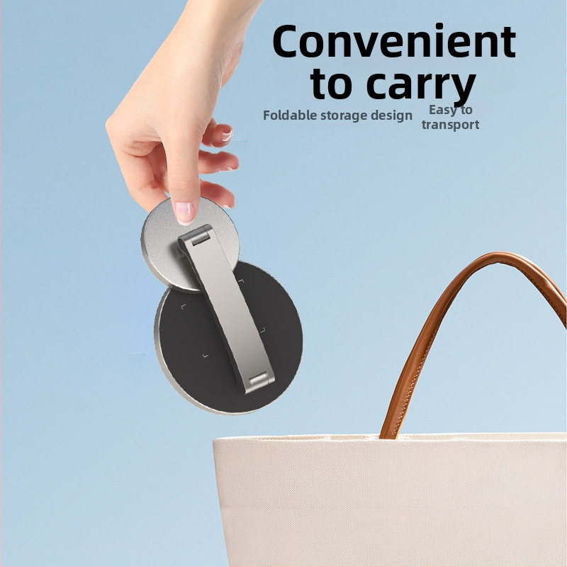 Dvojfunkčný magnetický bezdrôtový nabíjací stojan na stol pre Apple zariadenia, hliníková zliatina