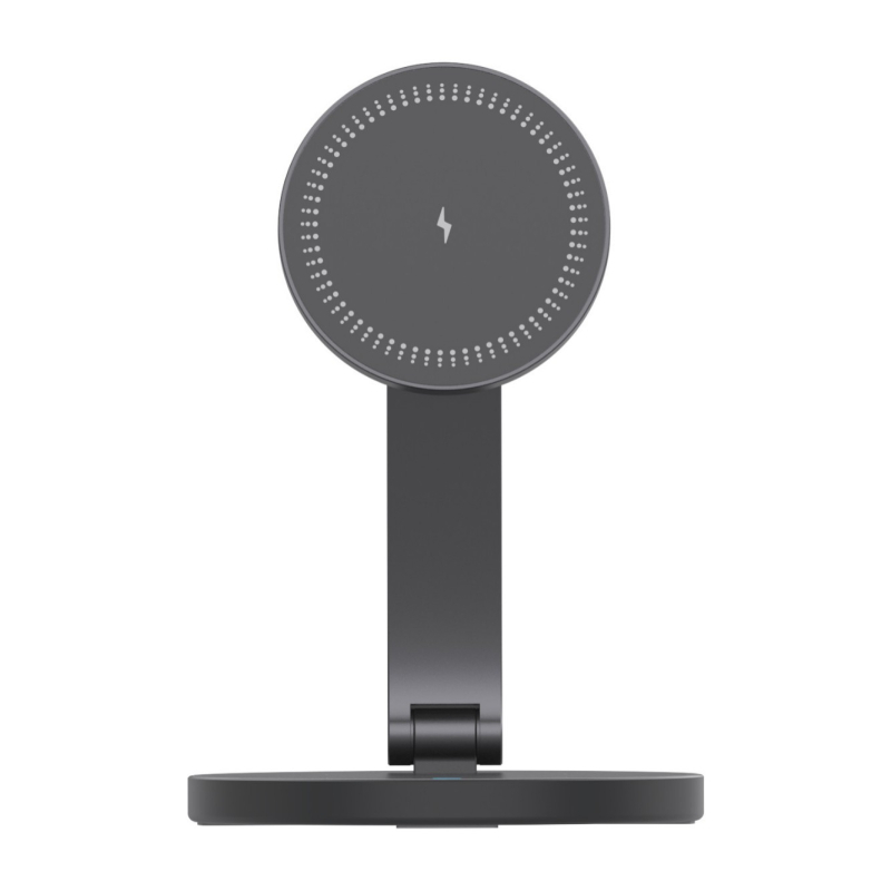 Suport de birou cu încărcare wireless magnetică 2 în 1 pentru dispozitive Apple, aliaj de aluminiu