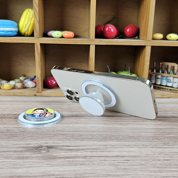 Okrugli držač za telefon s termotransferom, MagSafe magnetskim privlačenjem i zračnim jastučićem, sklopivi stalak s žljebom za DIY fotografije