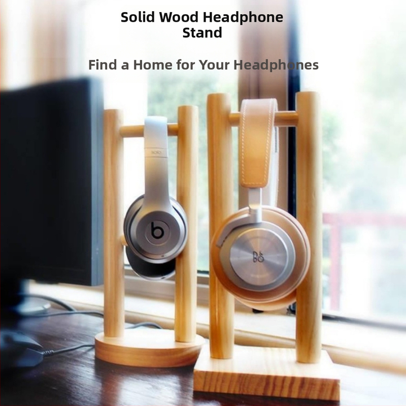 Drevený stolný stojan na slúchadlá, masívne drevo, univerzálny štýl, 235 g, vhodný pre rámy z masívneho dreva