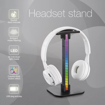 Odvojivi RGB osvijetljeni stalk za slušalice s USB sučeljem - OEM