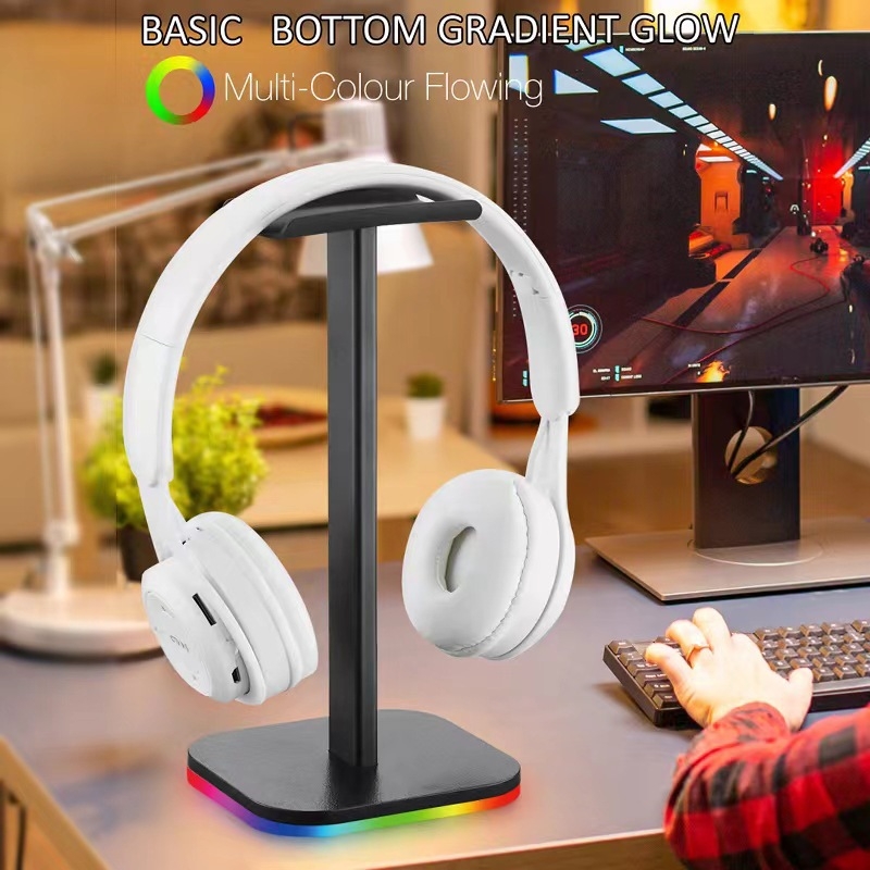Odvojivi RGB osvijetljeni stalk za slušalice s USB sučeljem - OEM