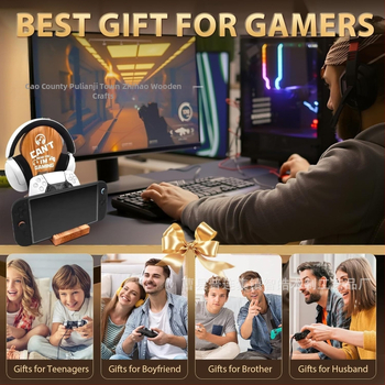 Masīva koka Austiņu statīvs datoram uz galda ar uzglabāšanas vietu | Modelis 1211