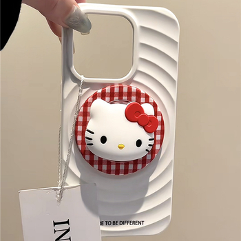 MagSafe magnētiskais telefona turētājs ar Hello Kitty rakstu, akrila korpuss, modelis 01, ārējai lietošanai, pielāgojams