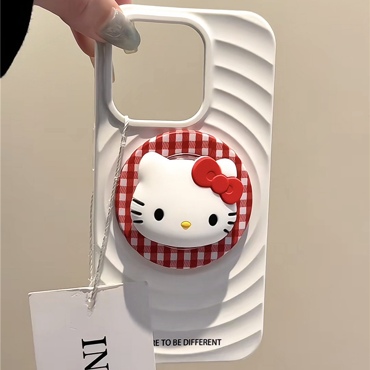 MagSafe magnētiskais telefona turētājs ar Hello Kitty rakstu, akrila korpuss, modelis 01, ārējai lietošanai, pielāgojams