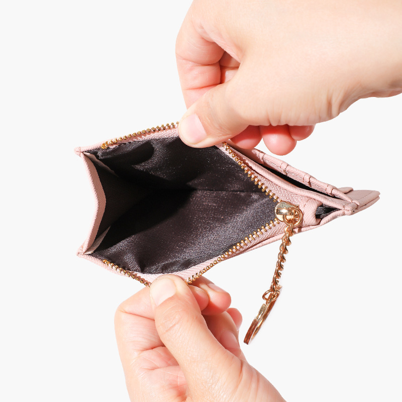 PU unisex πορτοφόλι με φερμουάρ, μονόπτυχος σχεδιασμός, πολλαπλές θήκες καρτών, επένδυση πολυεστέρα, street-style