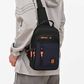 Vyrų krūtinės krepšys — Korėjos stiliaus, gatvės tendencija, Oxford audinys, kvėpuojantis, ultralengvas, dėvėjimu atsparus, vagystėms atsparus, vienos spalvos