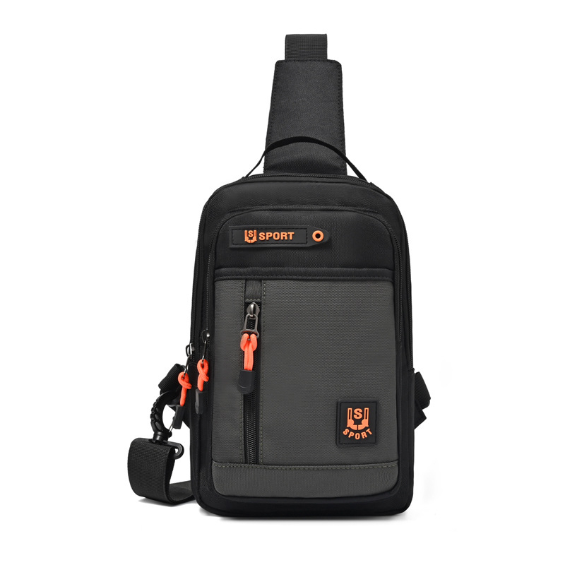 Vyrų krūtinės krepšys — Korėjos stiliaus, gatvės tendencija, Oxford audinys, kvėpuojantis, ultralengvas, dėvėjimu atsparus, vagystėms atsparus, vienos spalvos